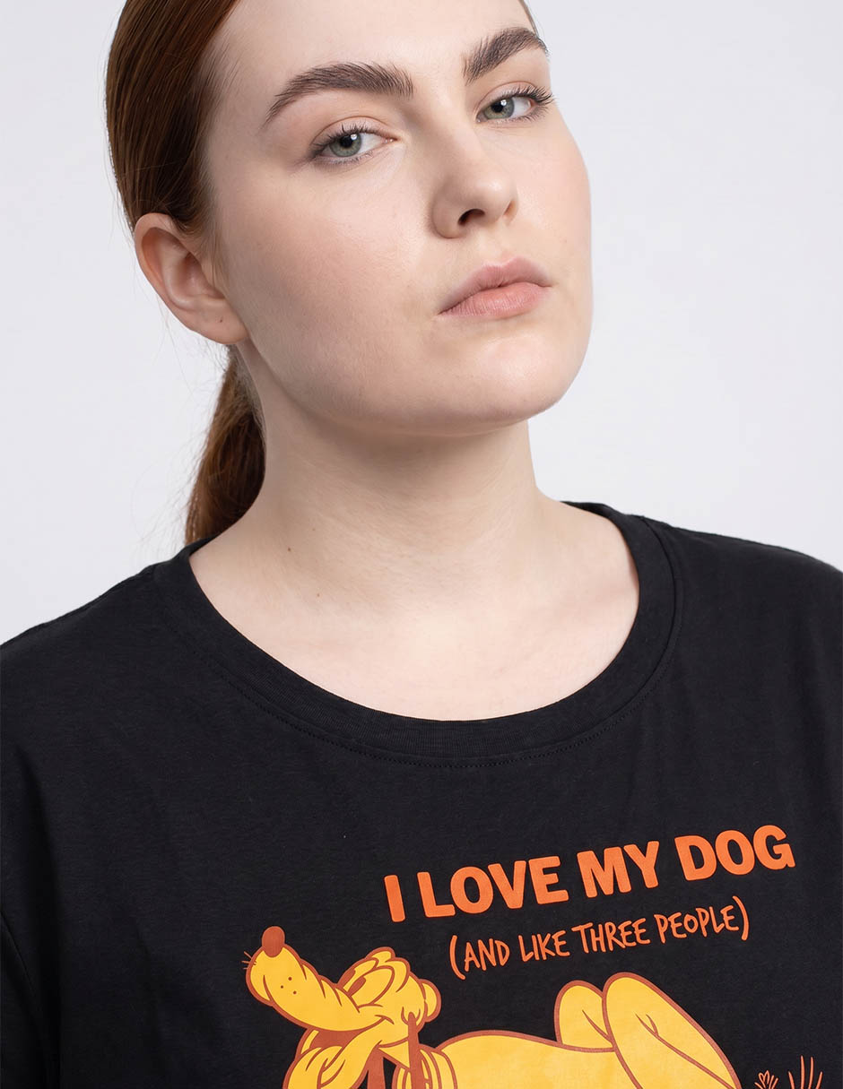 Playera manga al codo disney dtr pluto cuello redondo para mujer