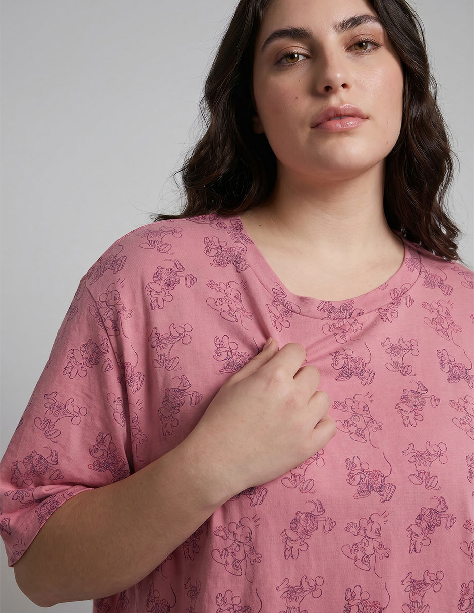 Playera manga al codo Disney Dtr cuello redondo para mujer