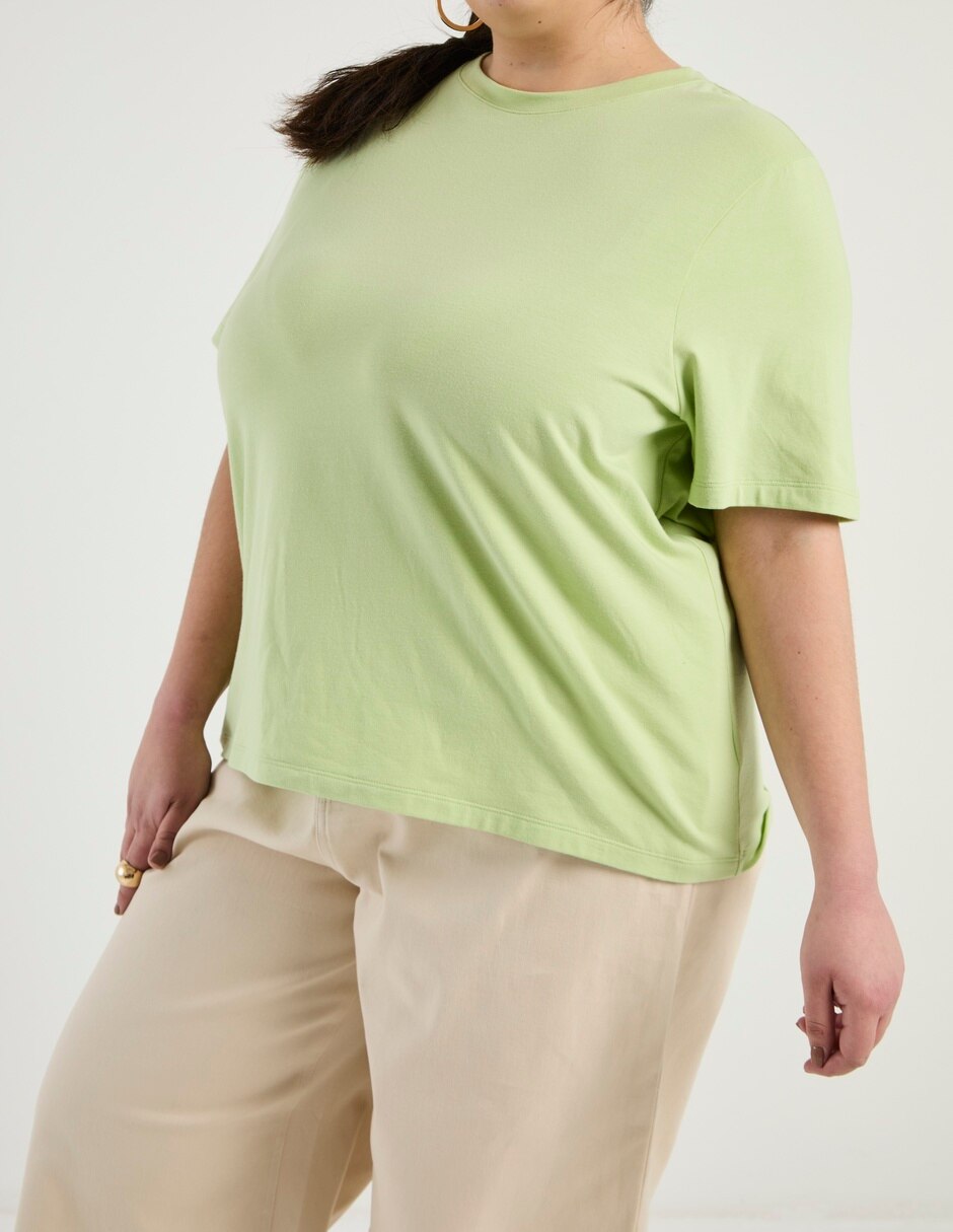 Playera manga al codo cuello redondo mujer 5