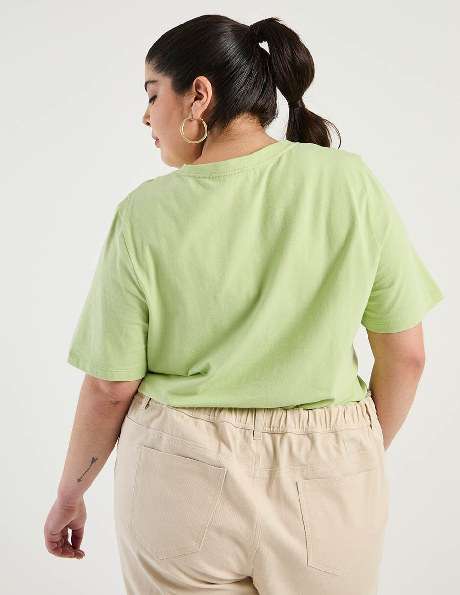 Playera manga al codo cuello redondo mujer 6