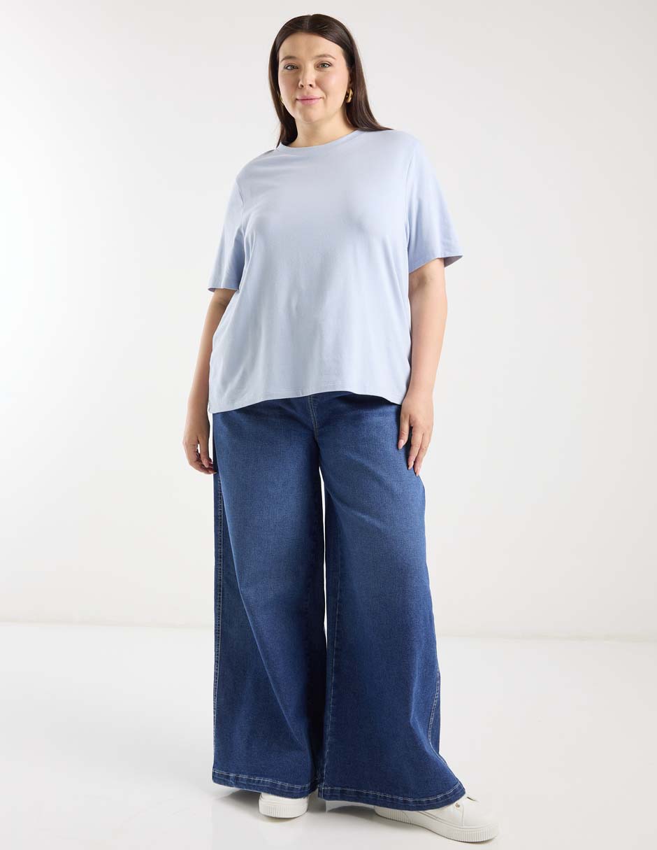 Playera manga al codo cuello redondo para mujer 3