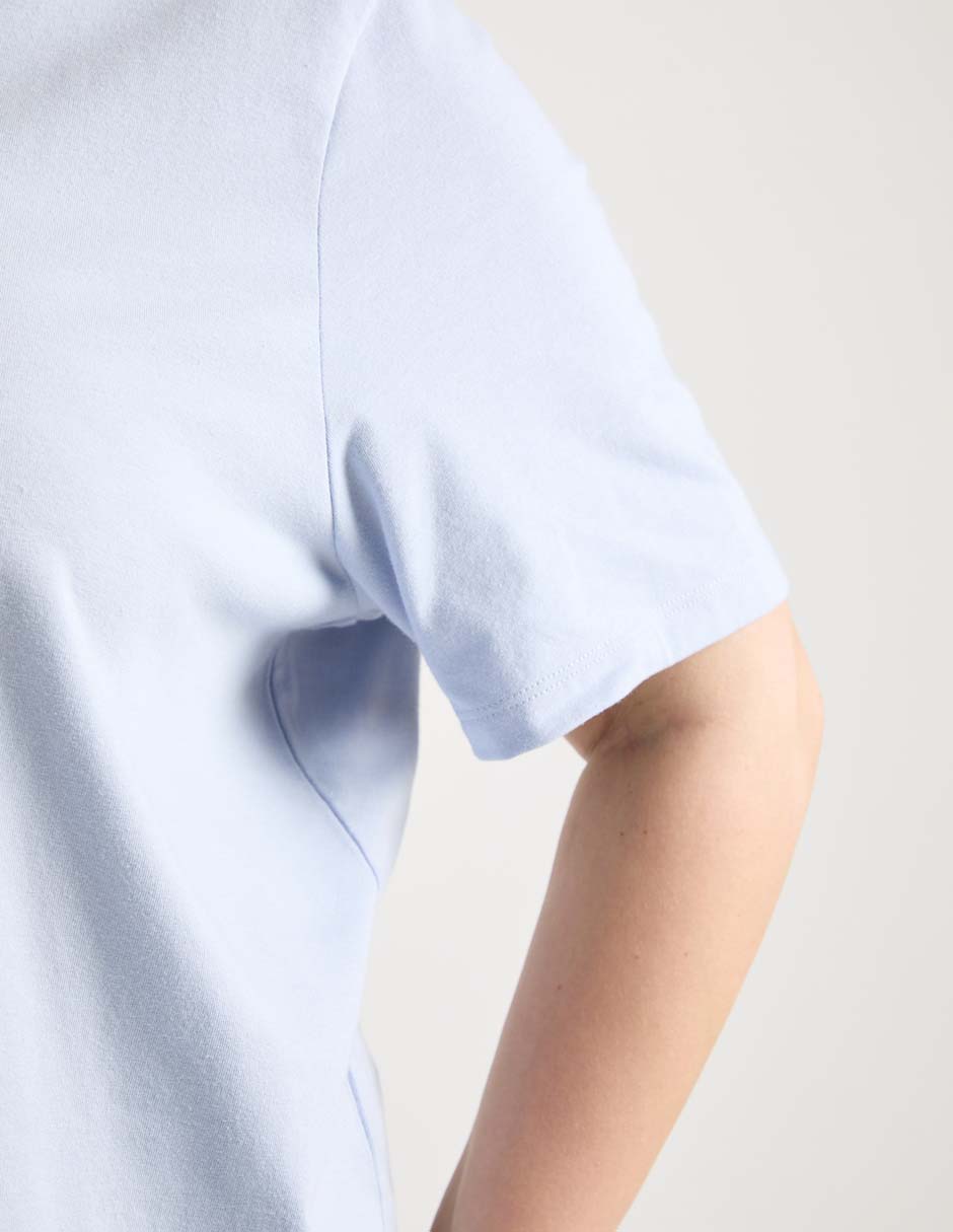 Playera manga al codo cuello redondo para mujer 5