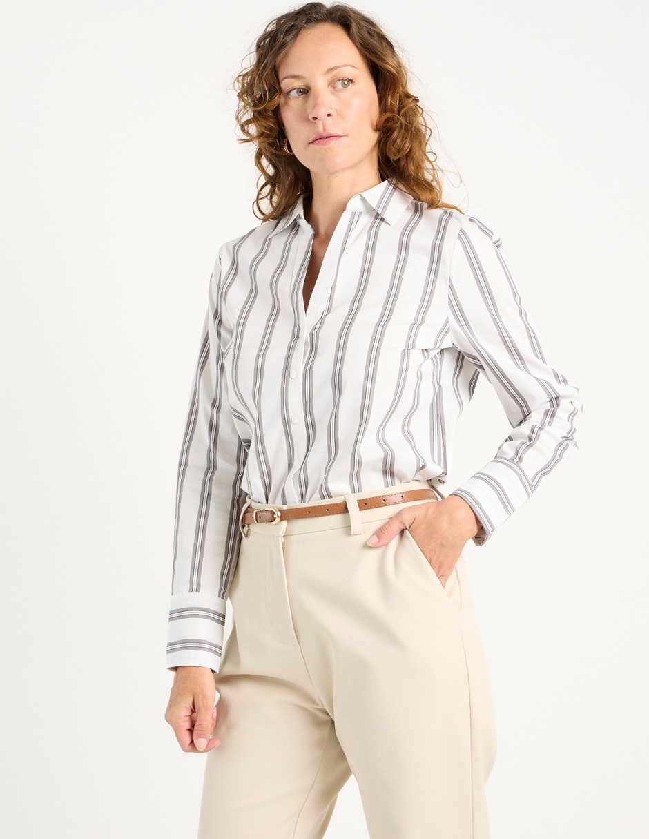 Blusa camisera manga larga para mujer 1