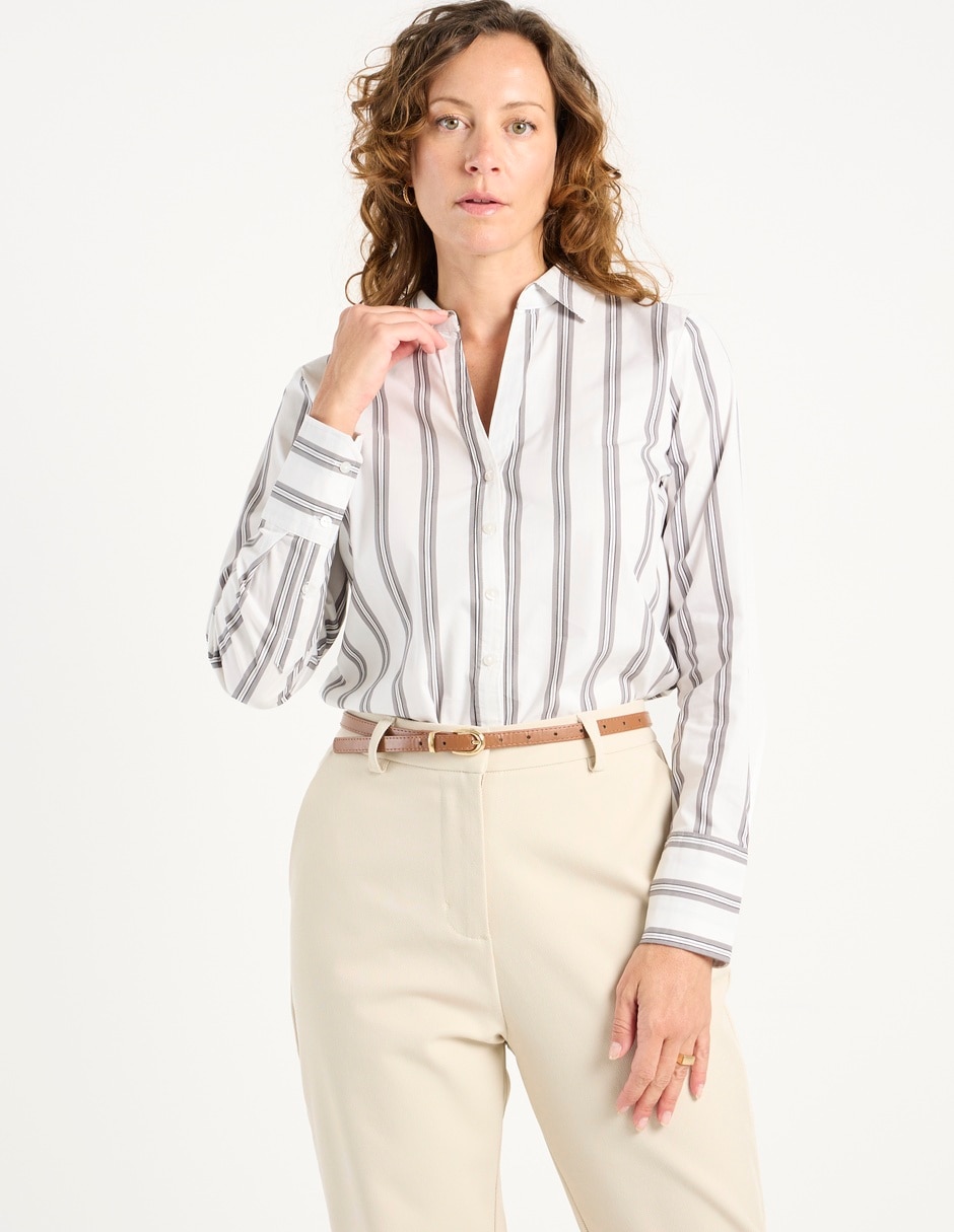 Blusa camisera manga larga para mujer 8