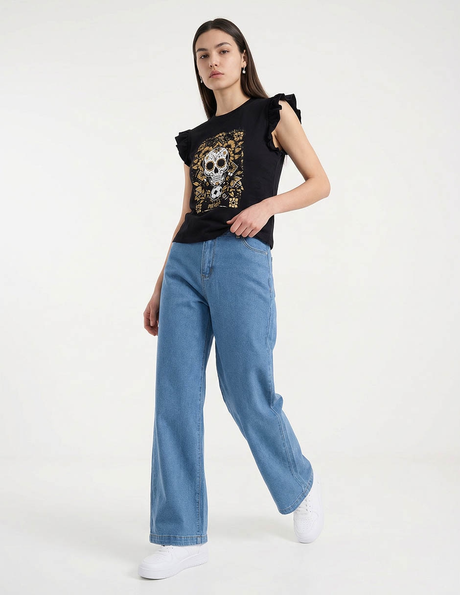 Playera manga corta Week By Weekend cuello redondo para mujer