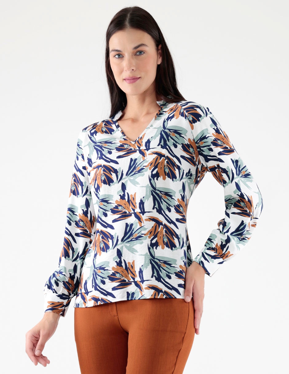 Blusa manga larga para mujer