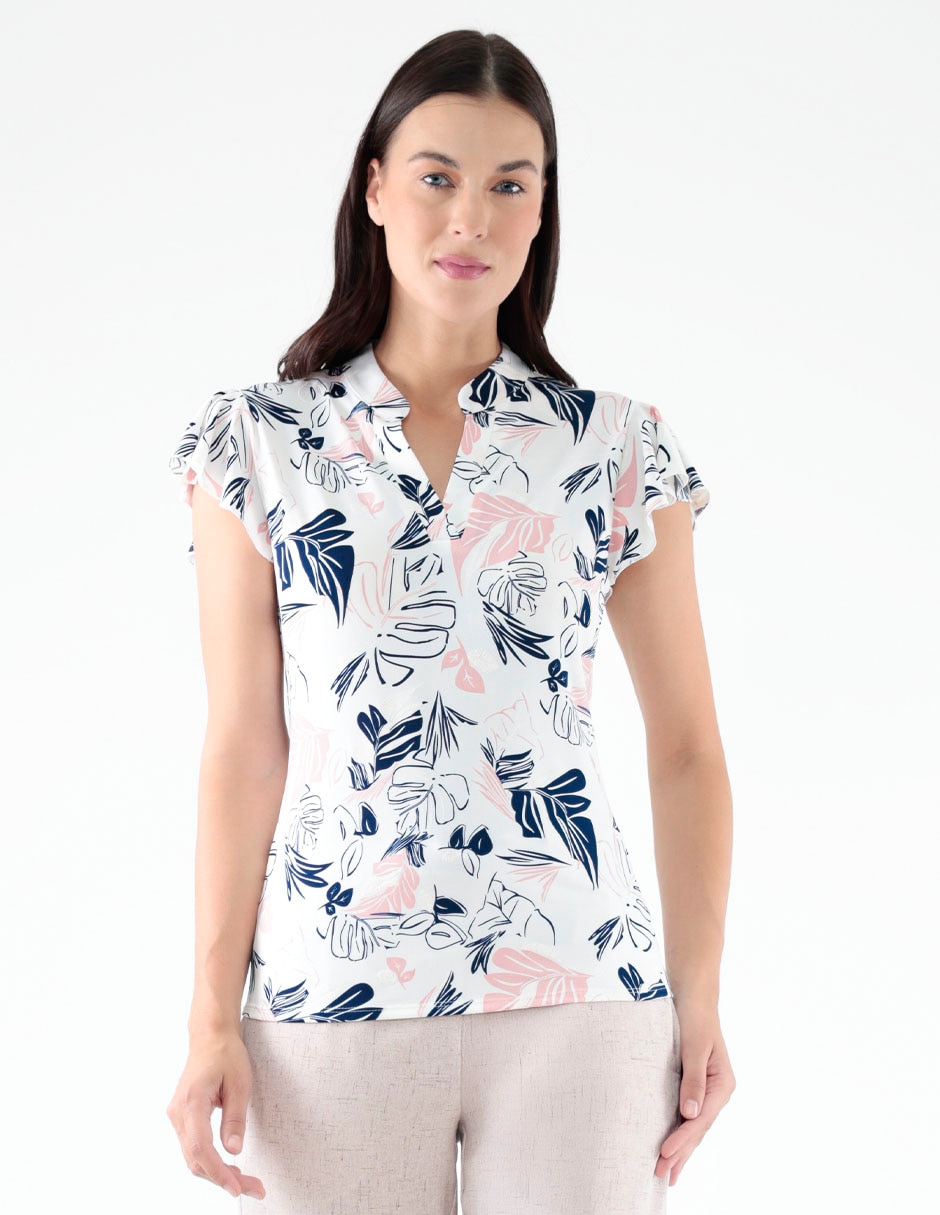 Blusa Pierre Cardin manga corta para mujer