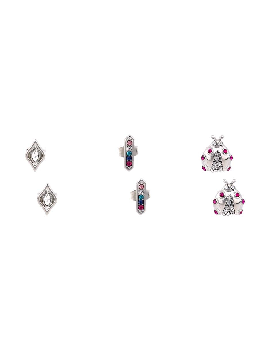 Set de aretes con acabado pavé