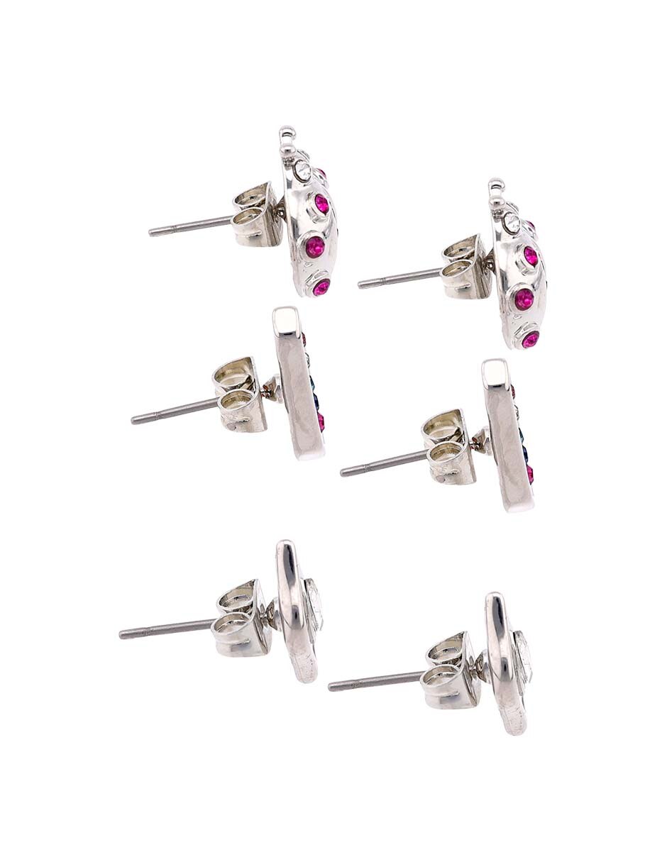 Set de aretes con acabado pavé 3