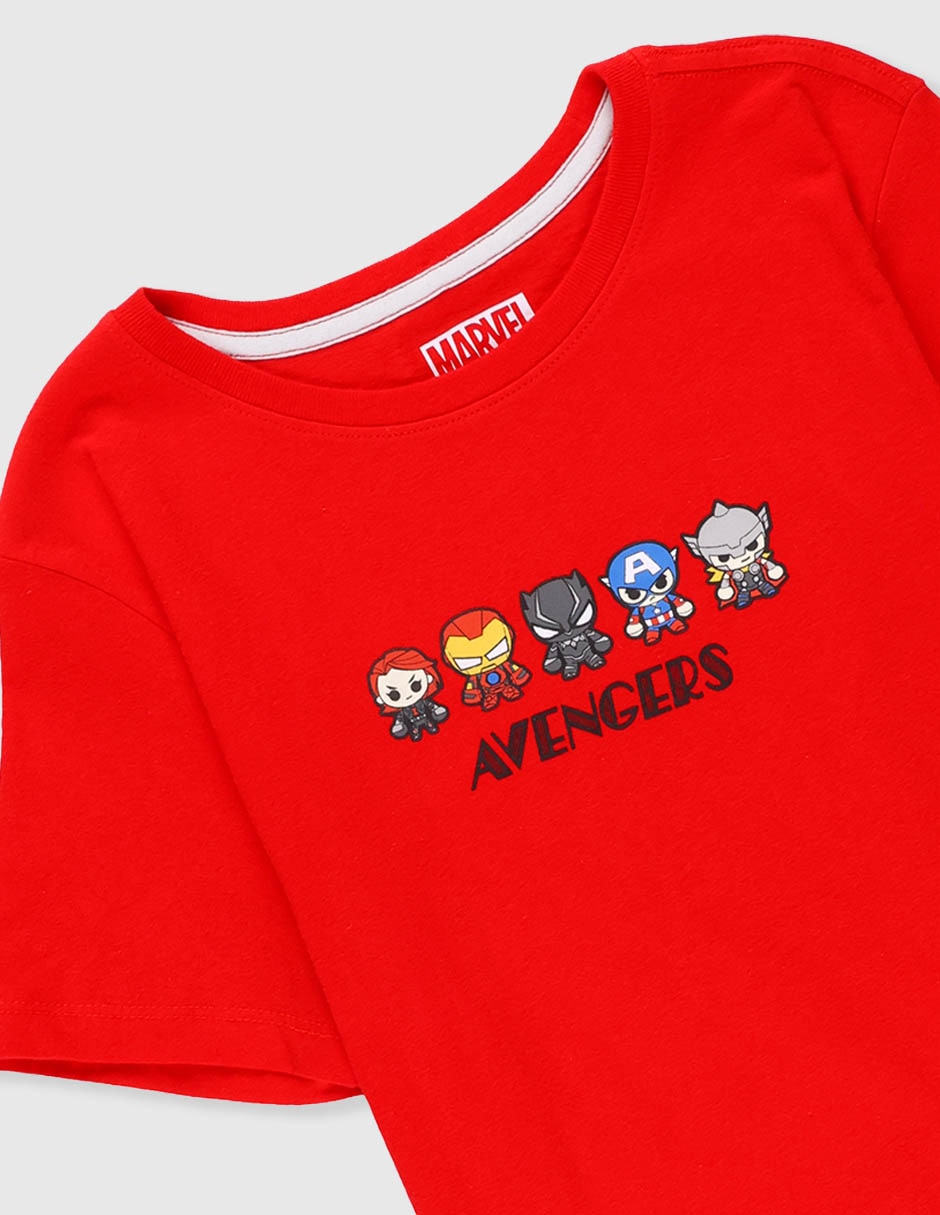 Playera Marvel Dtr Avengers manga corta para niño