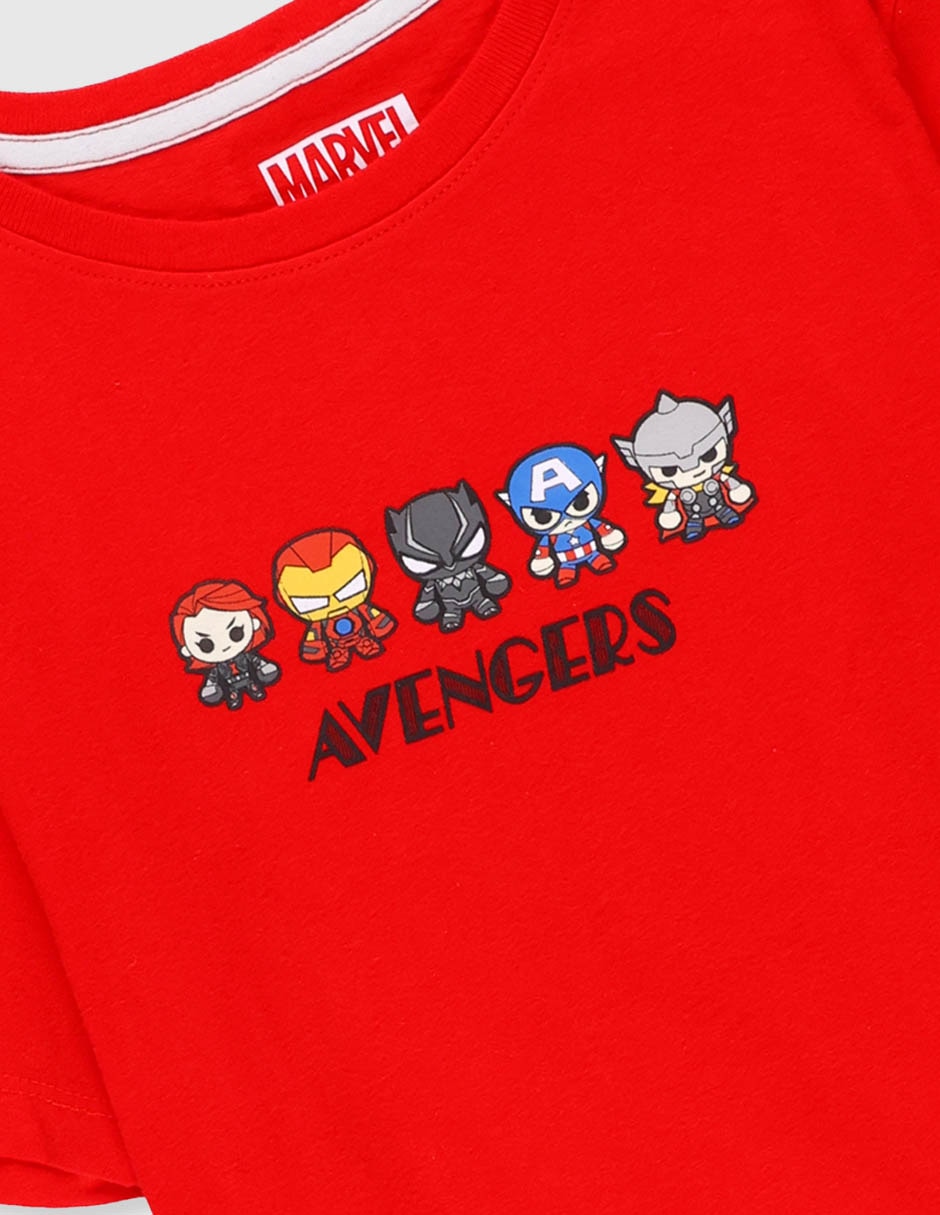 Playera Marvel Dtr Avengers manga corta para niño