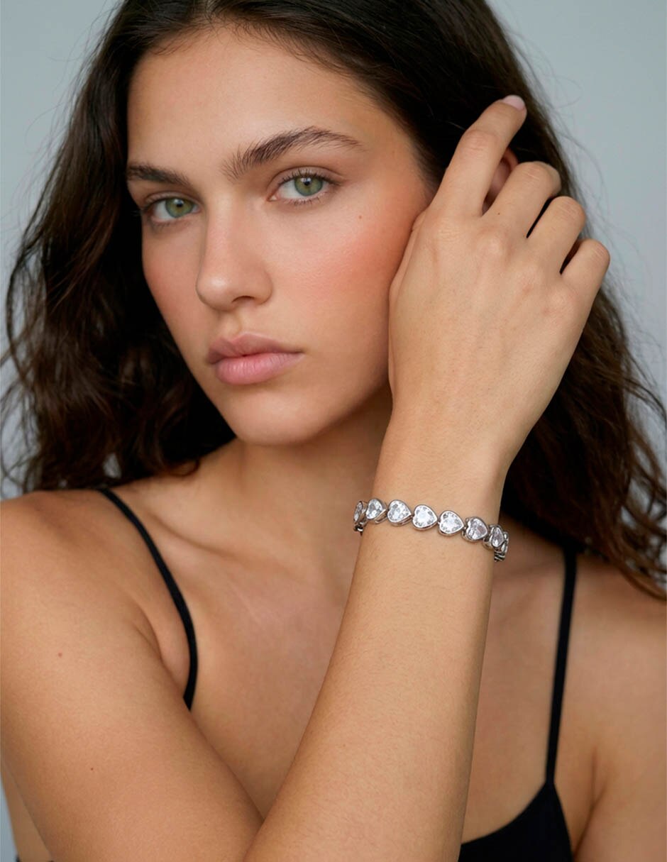 Pulsera con circonita 18 K acabado chapa de oro