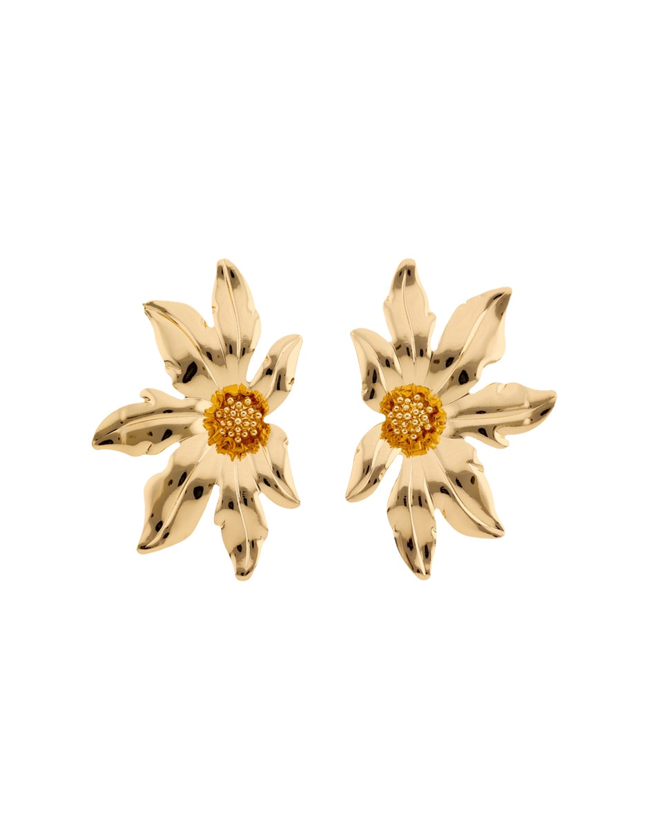 Aretes de flor con acabado brillante Aretes de flor con acabado brillante