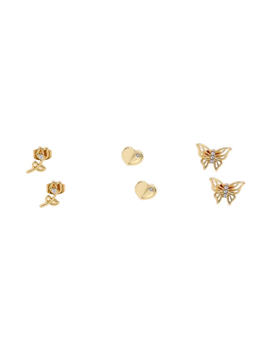 Set de aretes con acabado pavé Set de aretes con acabado pavé