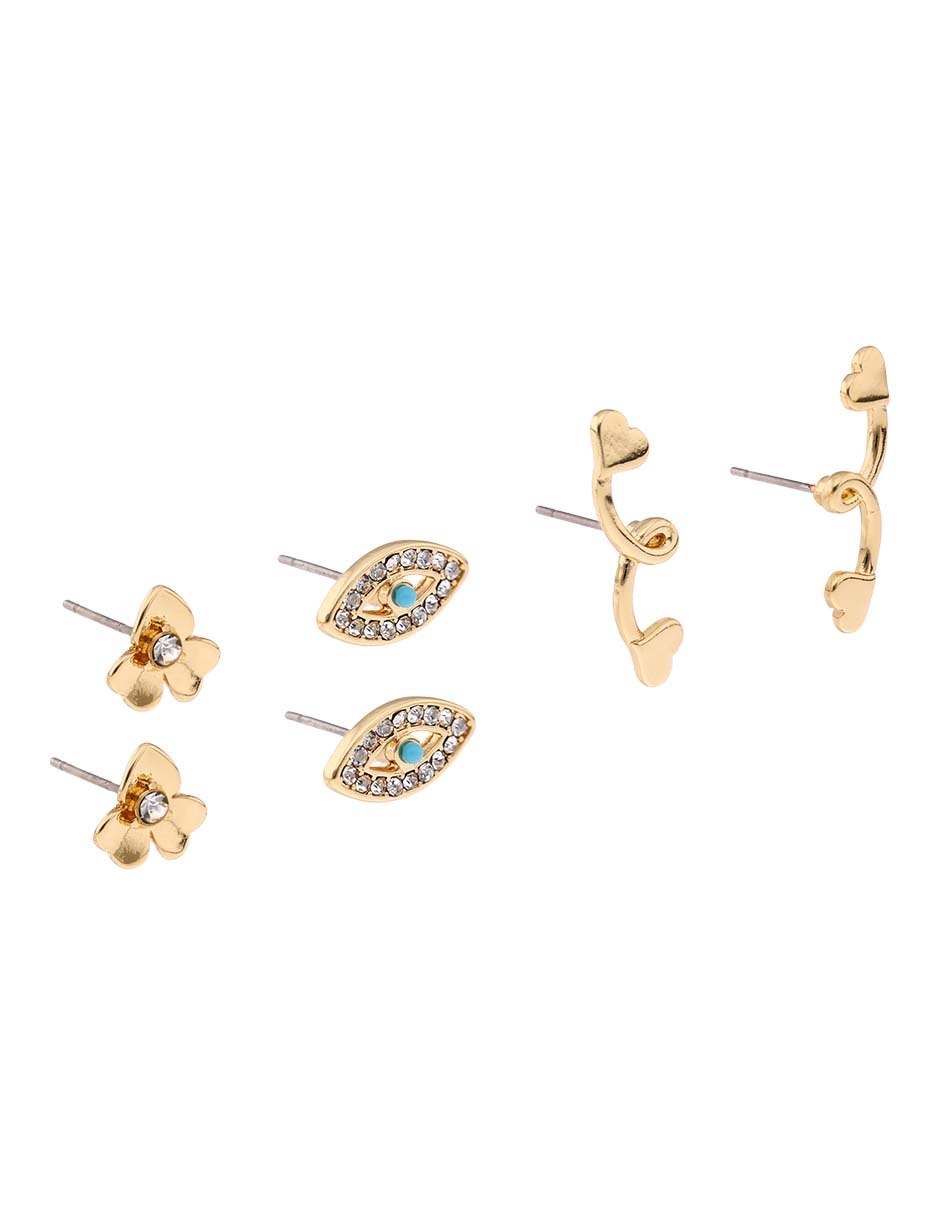 Set de aretes con acabado brillante 2