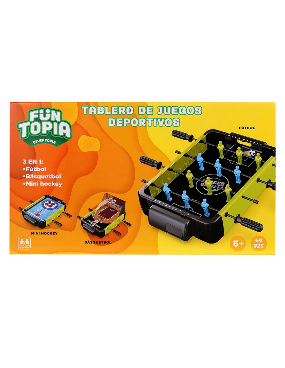 Juego de mesa futbolito 3 en 1 tablero portátil 2