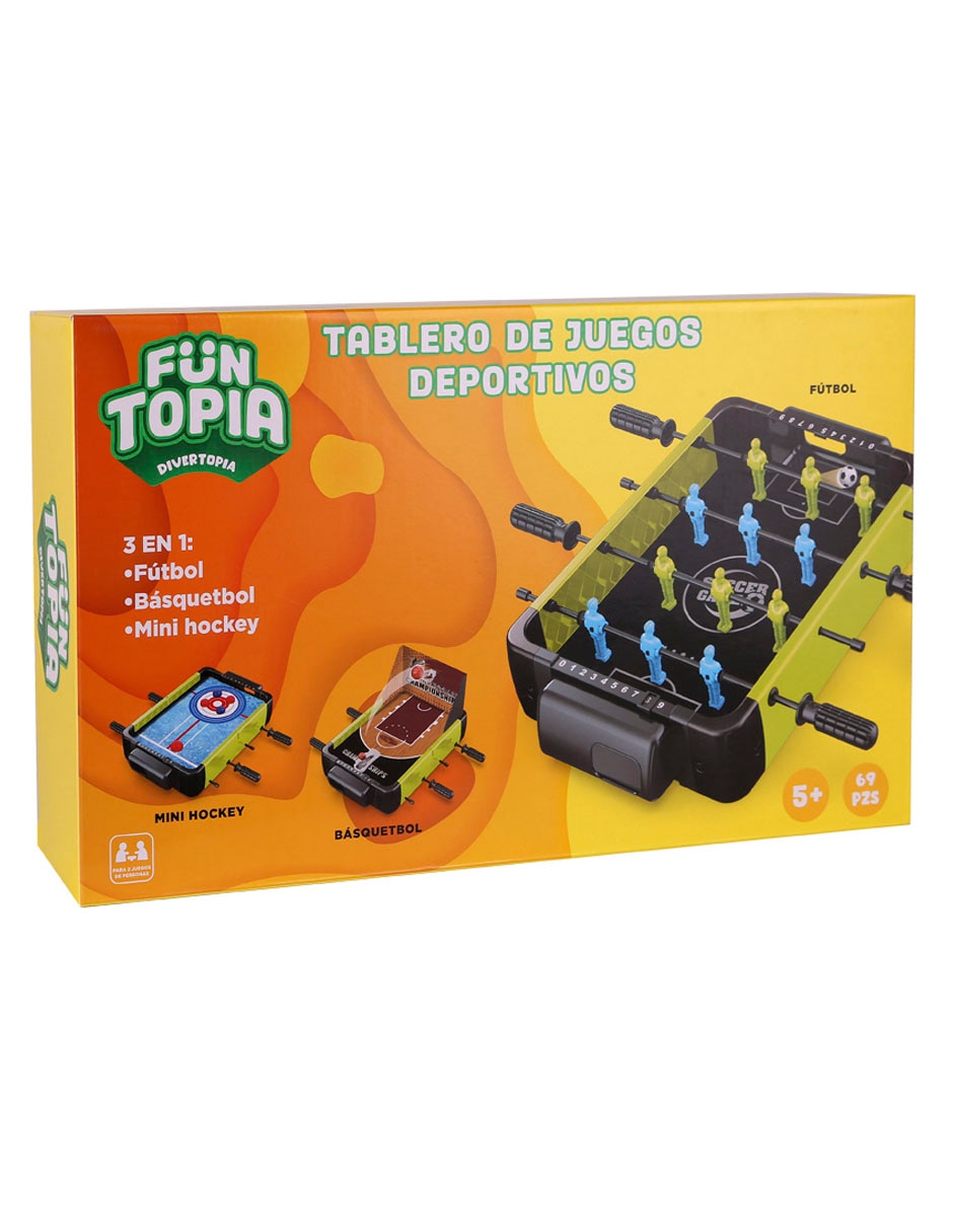 Juego de mesa futbolito 3 en 1 tablero portátil 3