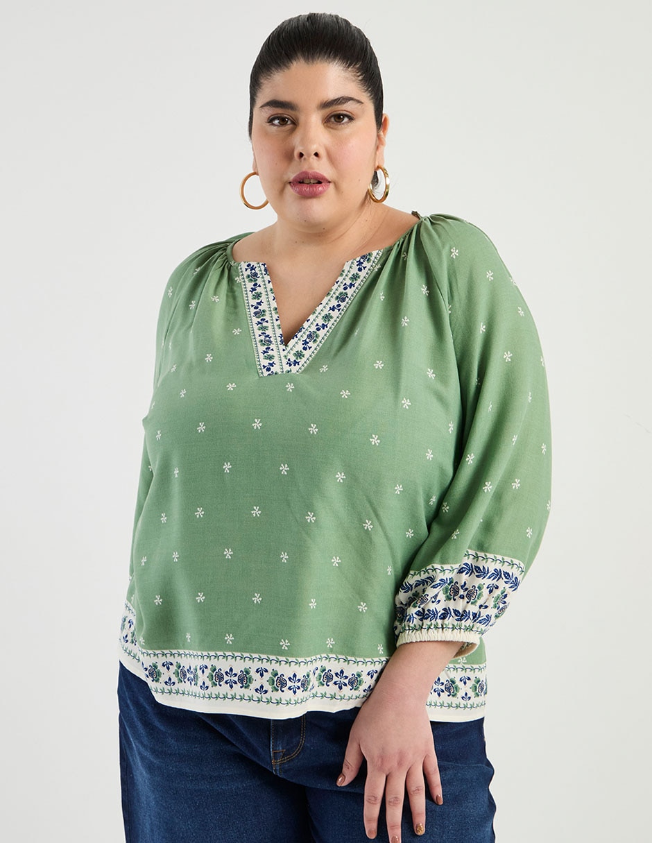 Blusa Weekend Plus manga larga para mujer