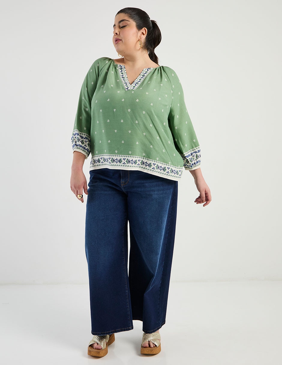 Blusa Weekend Plus manga larga para mujer