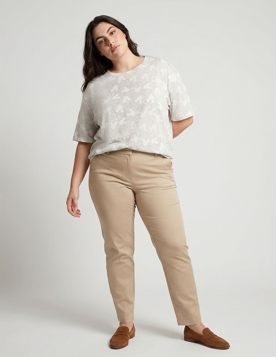 Playera manga al codo cuello redondo para mujer 1