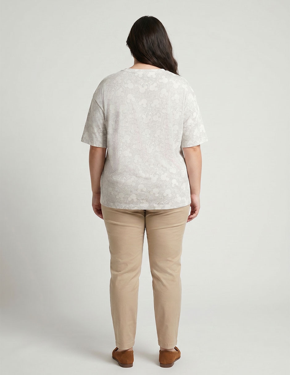 Playera manga al codo cuello redondo para mujer 2