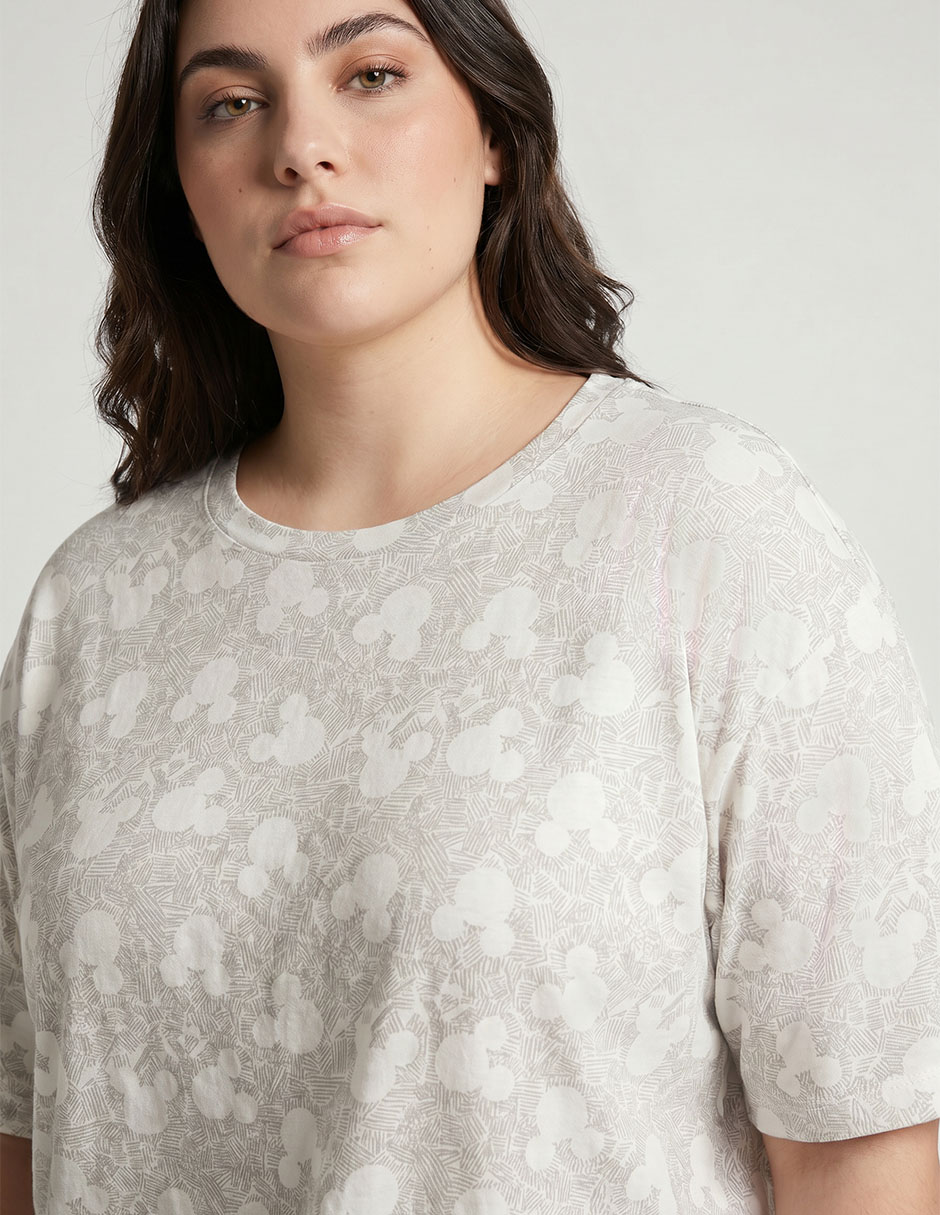 Playera manga al codo cuello redondo para mujer 3
