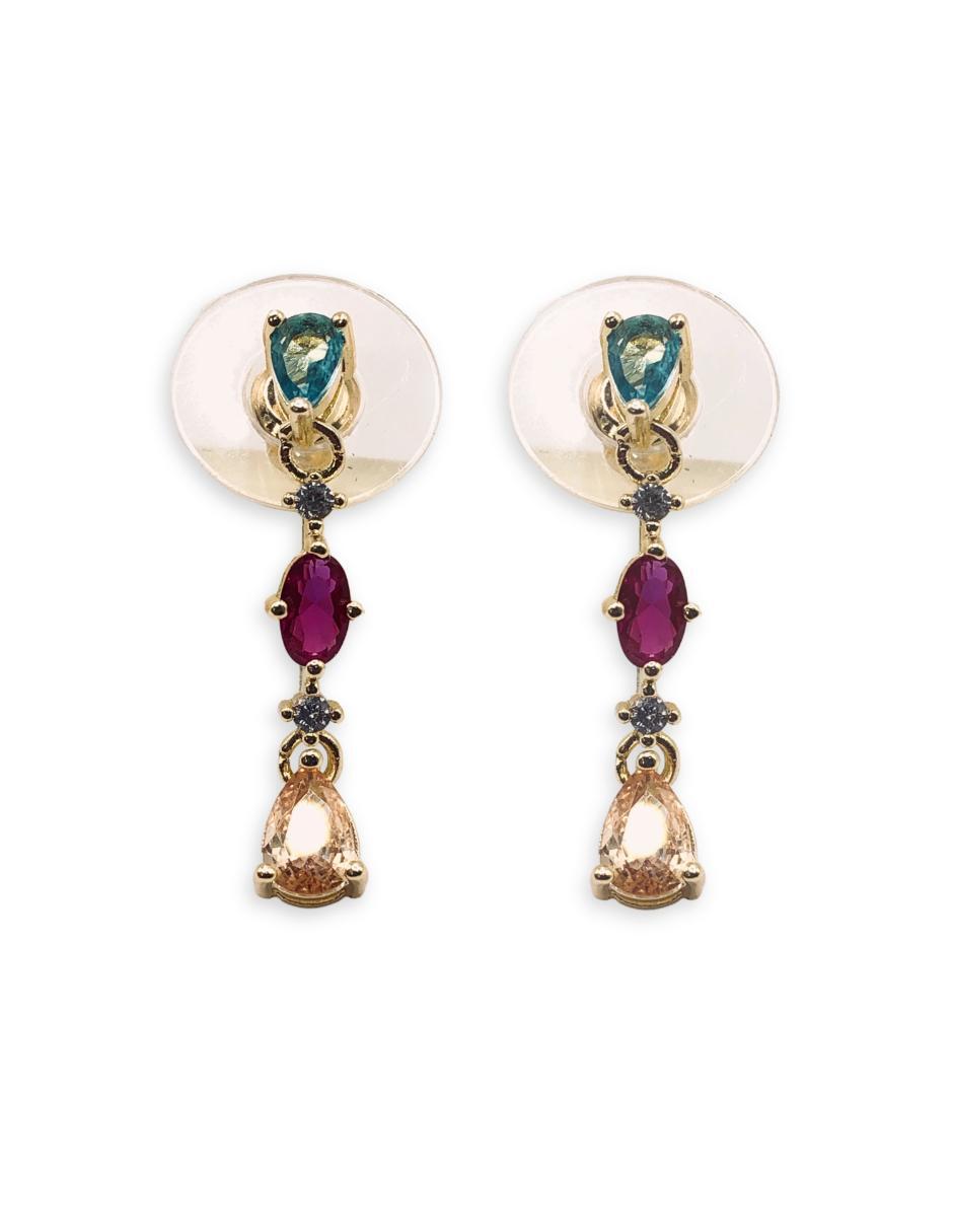 Aretes con acabado baño de oro 14 K Aretes con acabado baño de oro 14 K