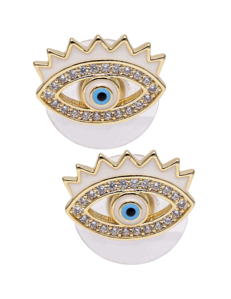 Broqueles de ojo con acabado baño de oro 14 K Broqueles de ojo con acabado baño de oro 14 K