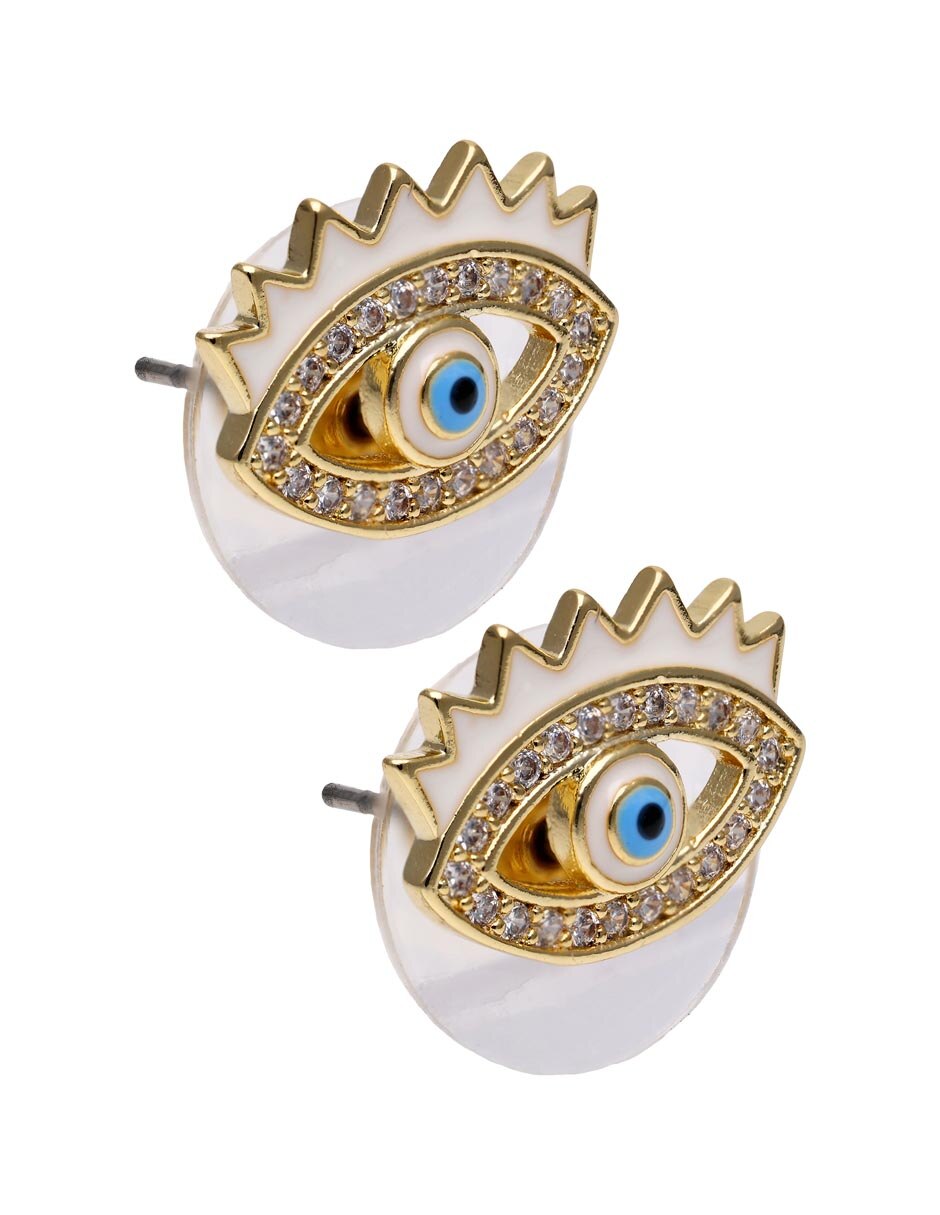 Broqueles de ojo con acabado baño de oro 14 K 2