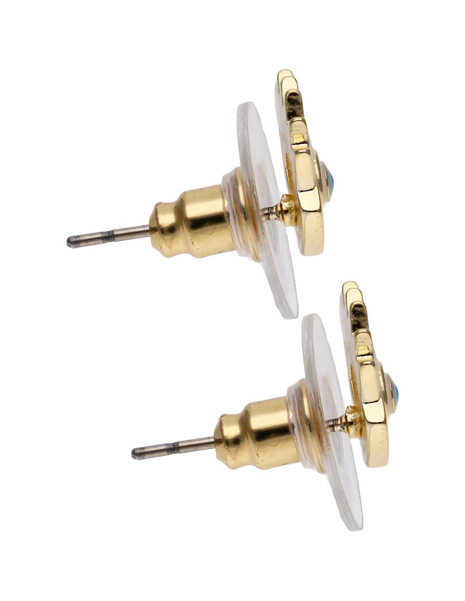 Broqueles de ojo con acabado baño de oro 14 K 3