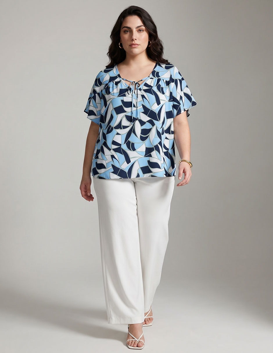 Blusa Contempo Plus manga al codo para mujer