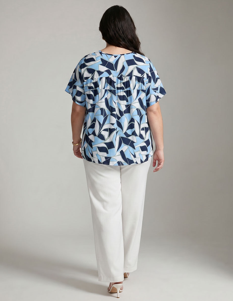 Blusa Contempo Plus manga al codo para mujer