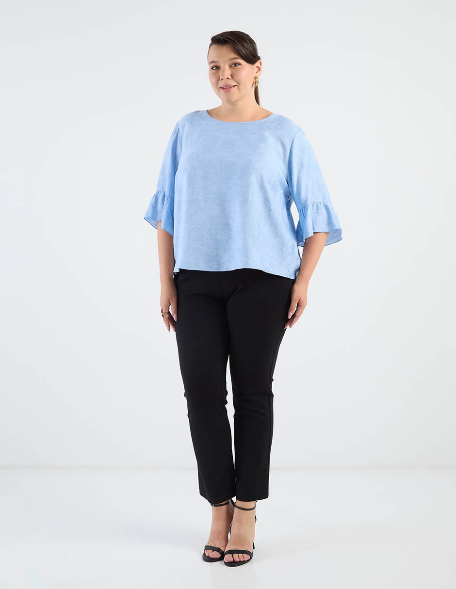 Blusa Contempo Plus manga al codo para mujer