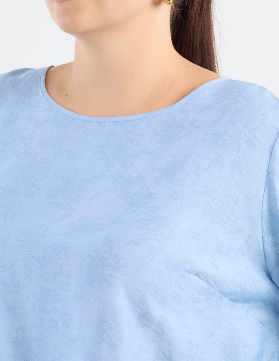 Blusa Contempo Plus manga al codo para mujer