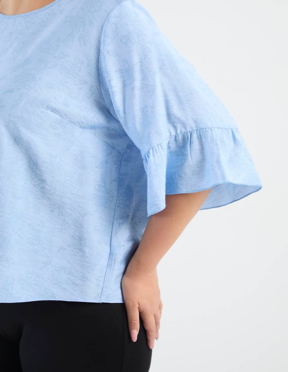 Blusa Contempo Plus manga al codo para mujer