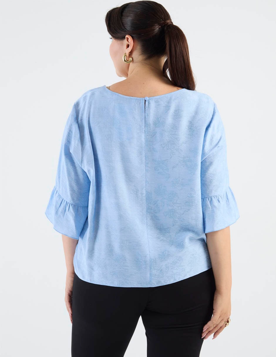 Blusa Contempo Plus manga al codo para mujer