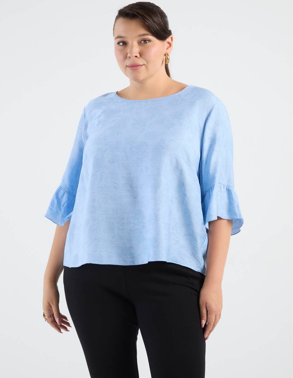 Blusa Contempo Plus manga al codo para mujer