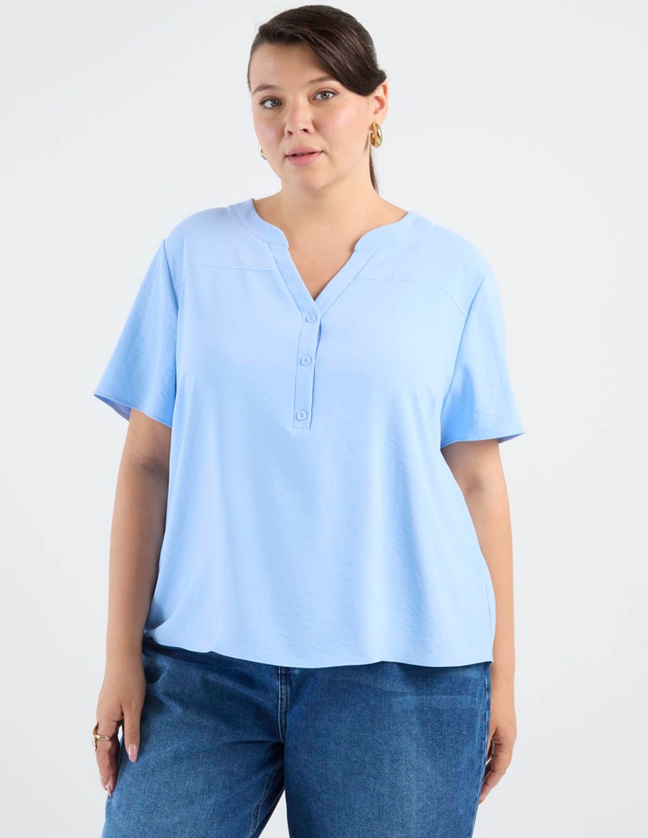 Blusa Contempo Plus manga corta para mujer