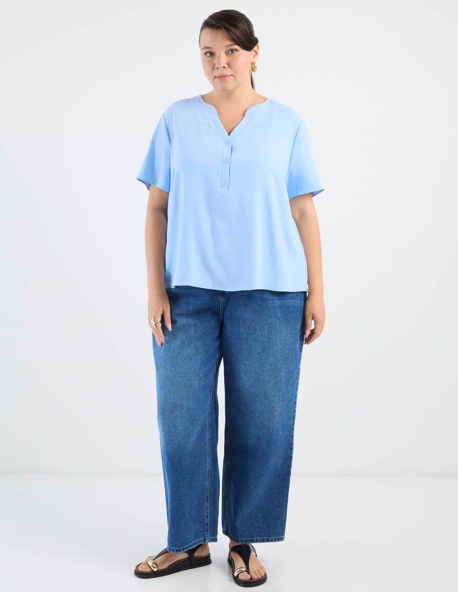 Blusa Contempo Plus manga corta para mujer