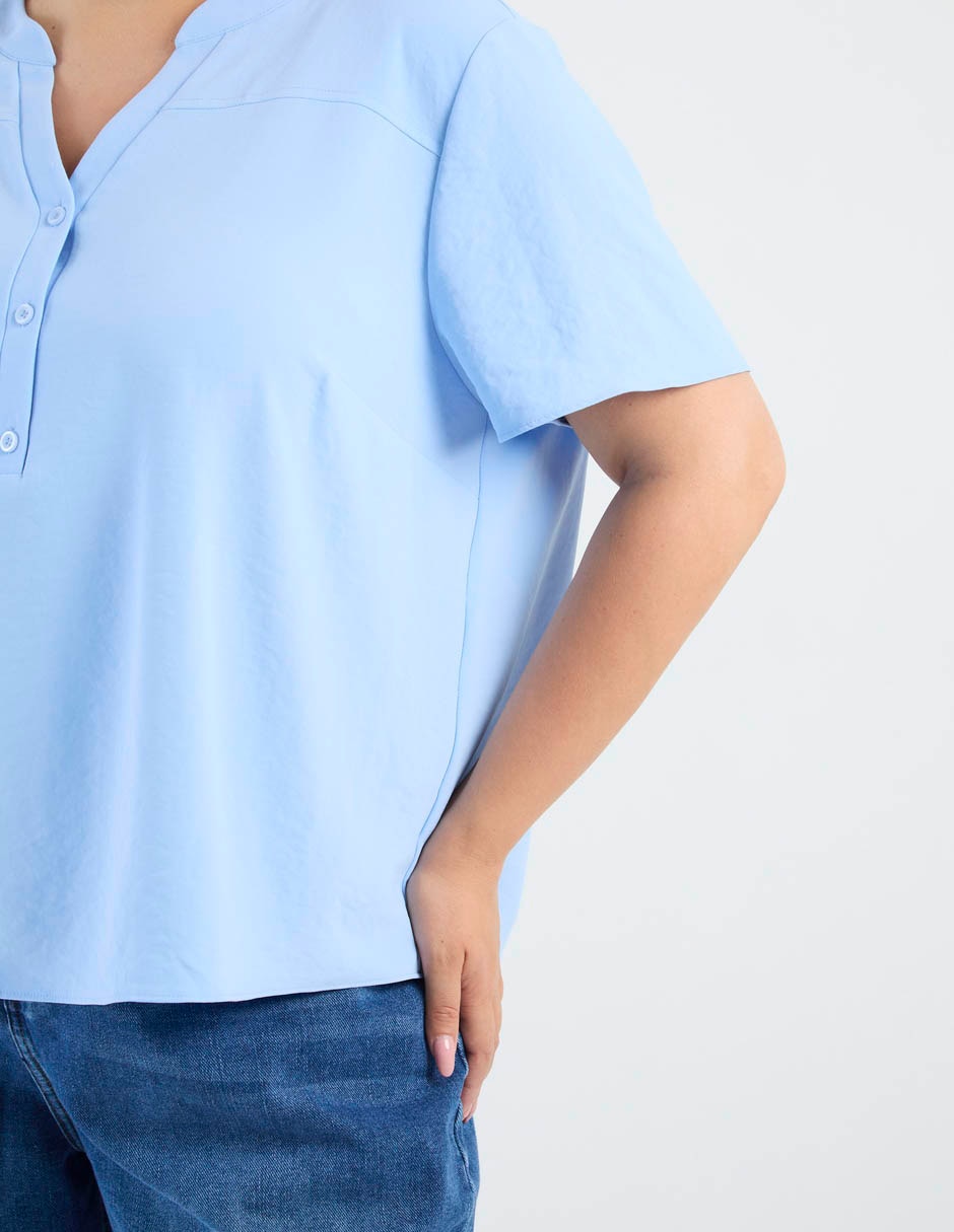 Blusa Contempo Plus manga corta para mujer