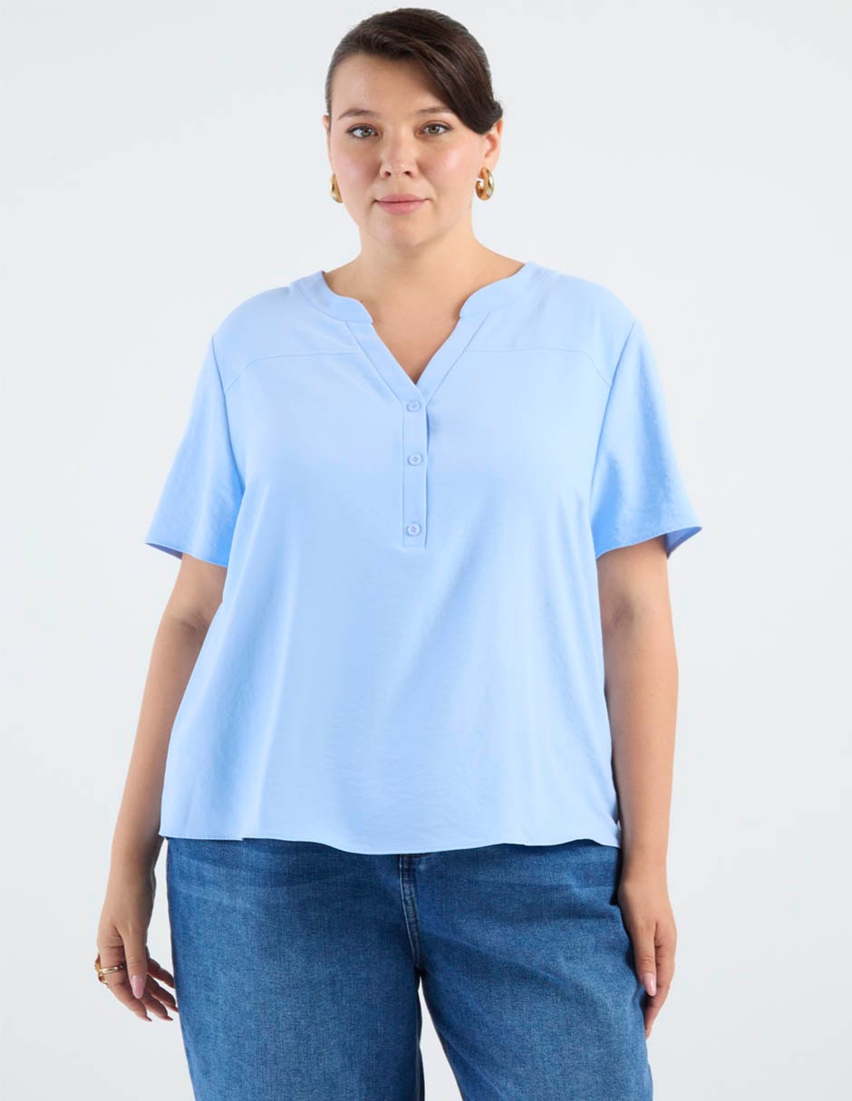 Blusa Contempo Plus manga corta para mujer