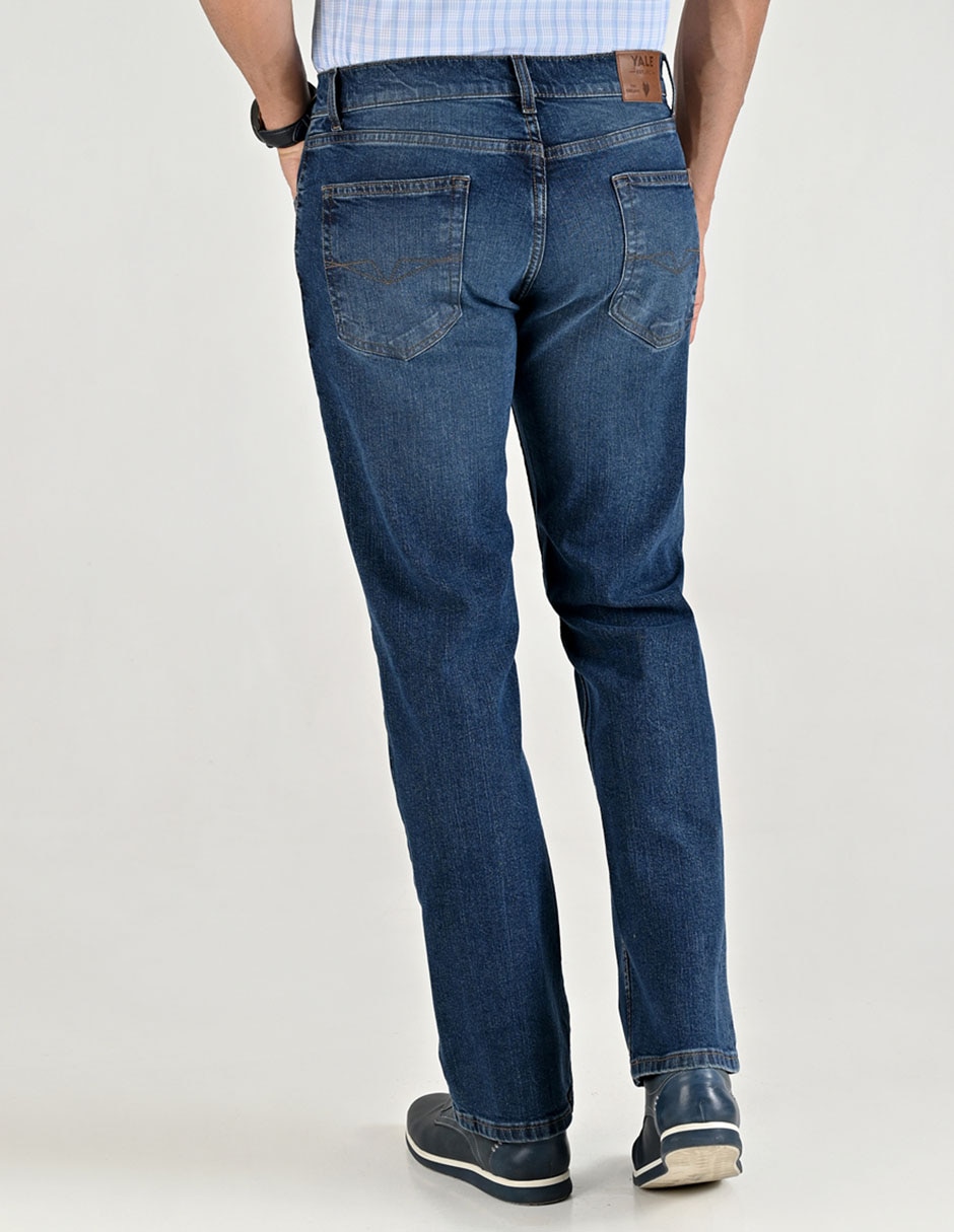 Jeans straight lavado stone wash para hombre 6