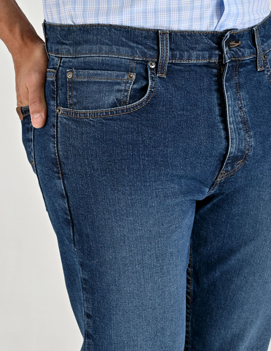 Jeans straight lavado stone wash para hombre 8