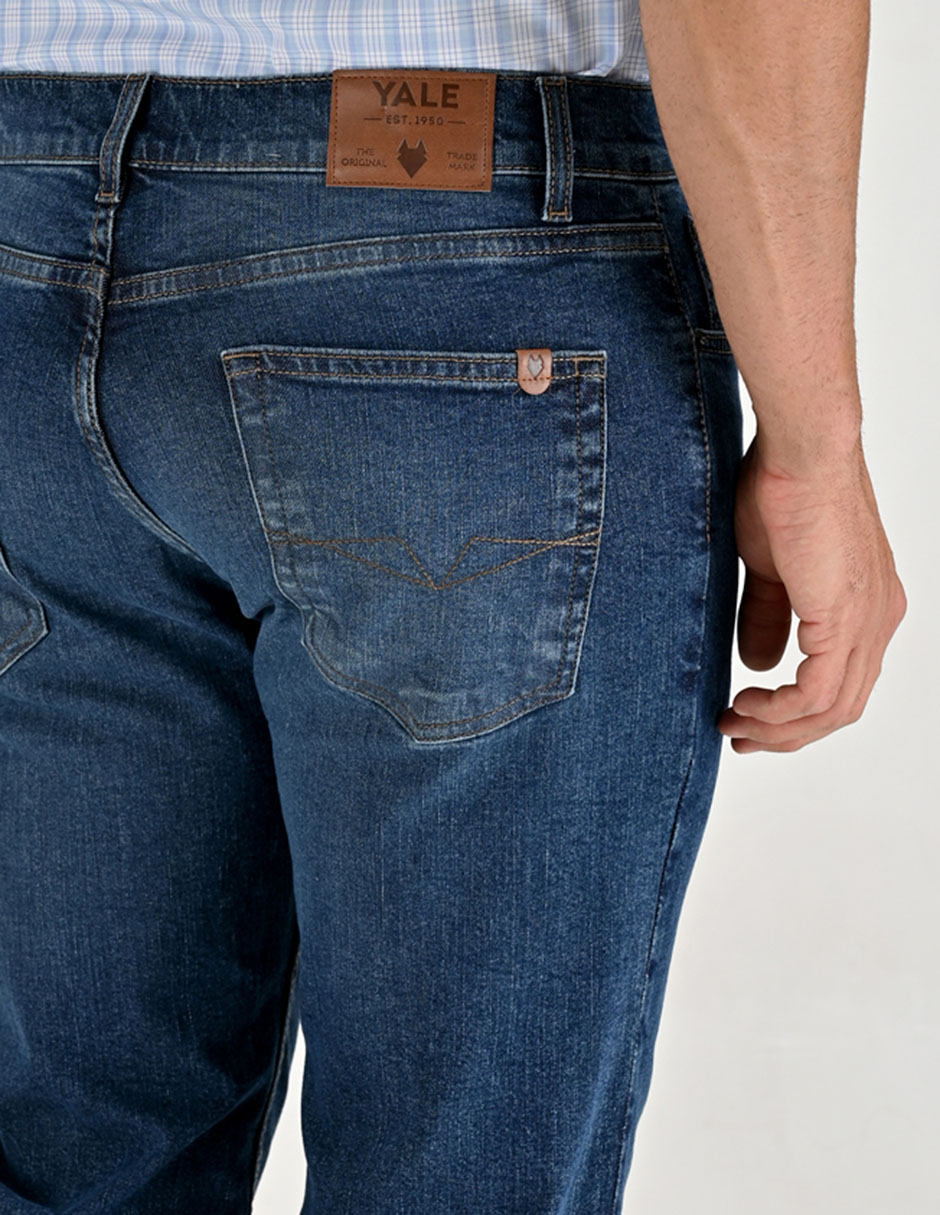 Jeans straight lavado stone wash para hombre 9
