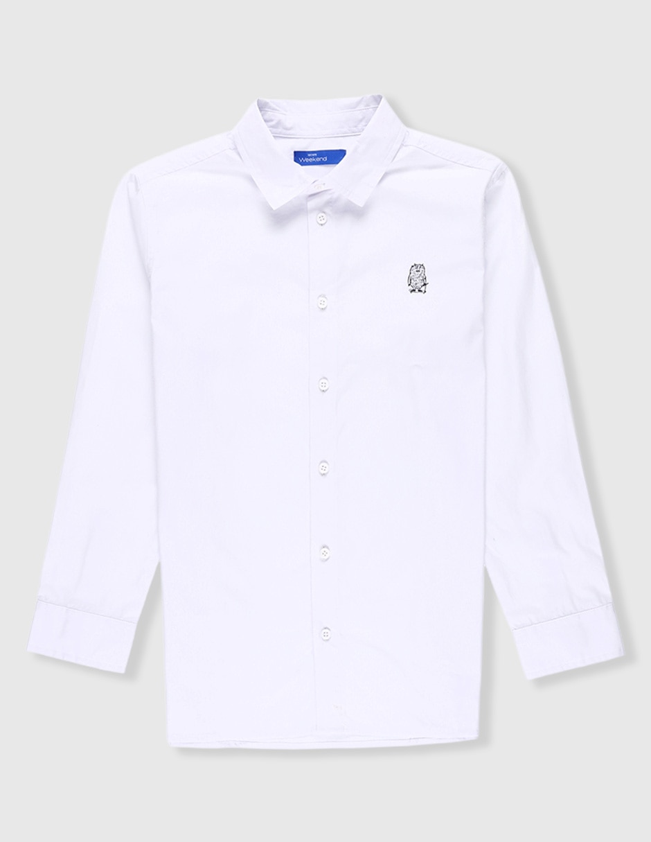 Camisa de vestir de algodón manga larga para niño Camisa de vestir de algodón manga larga para niño