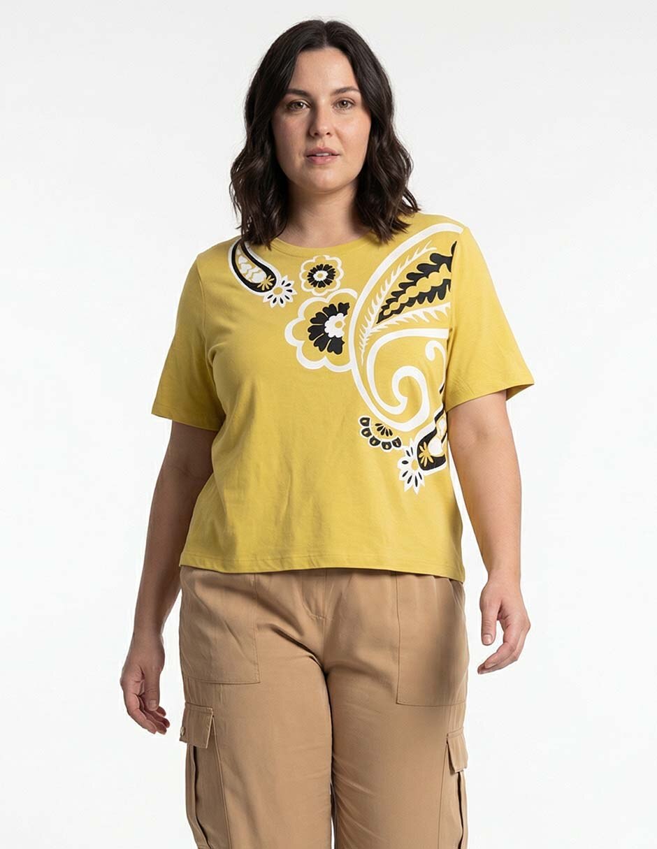 Playera manga corta cuello redondo mujer 3