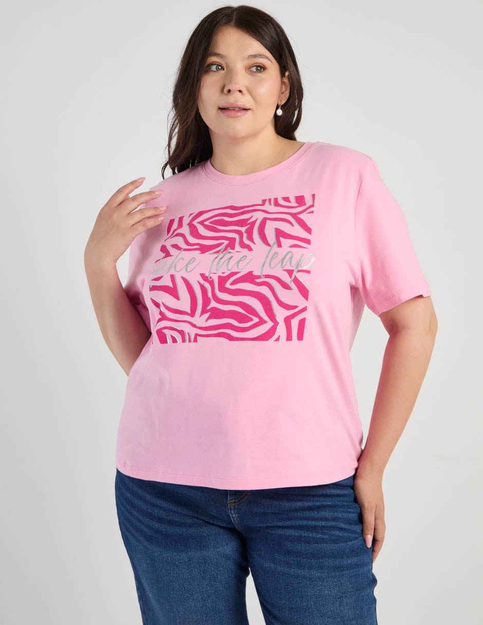 Playera manga corta cuello redondo para mujer Playera manga corta cuello redondo para mujer