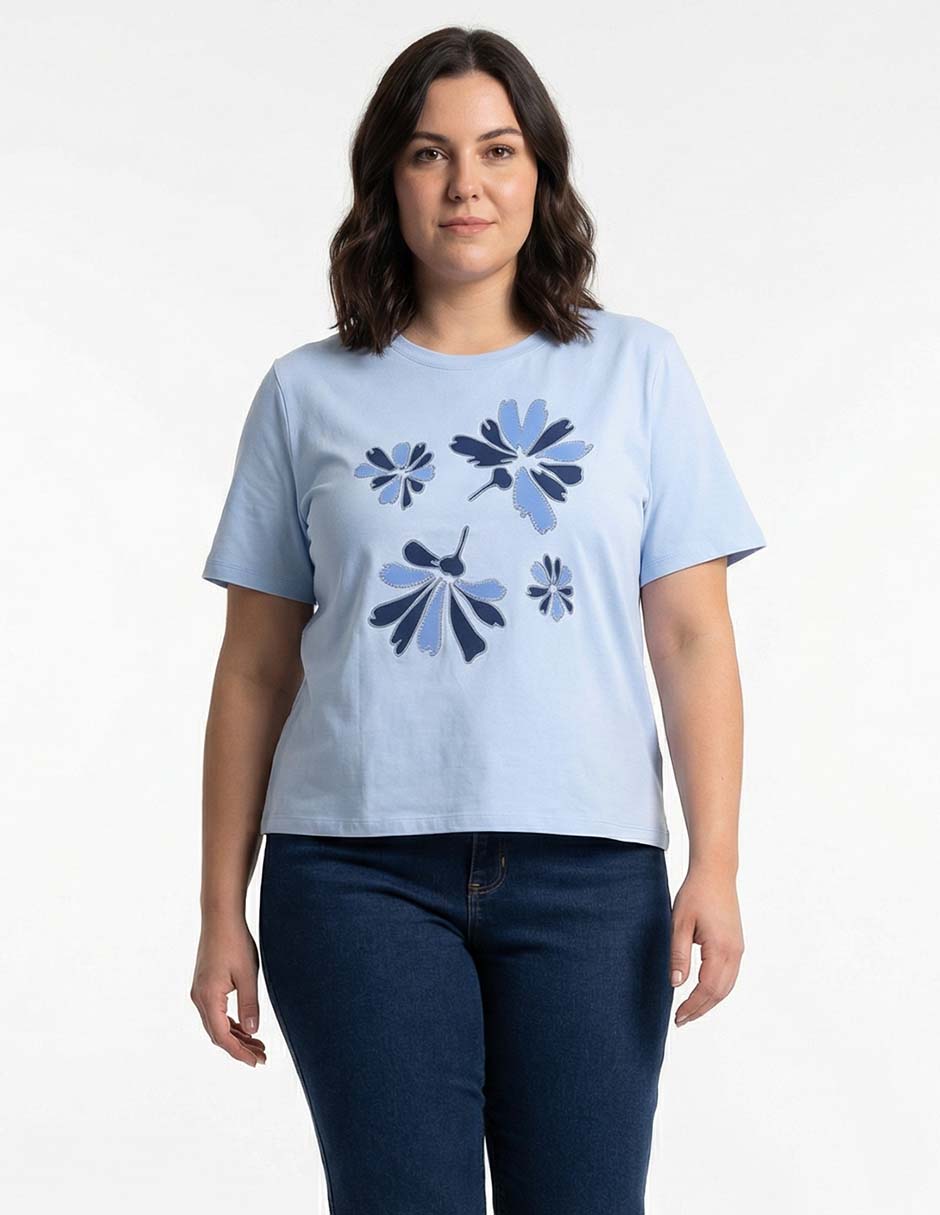 Playera manga corta cuello redondo para mujer 1