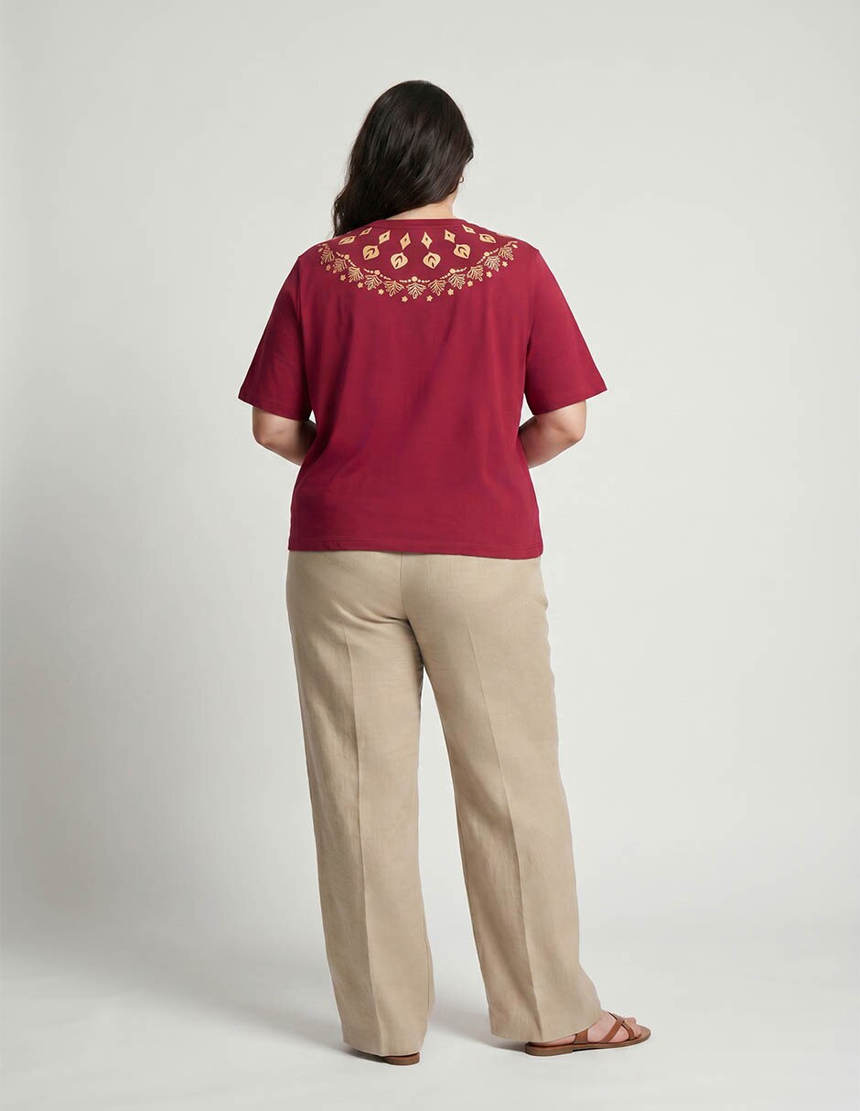 Playera manga corta cuello redondo para mujer 2