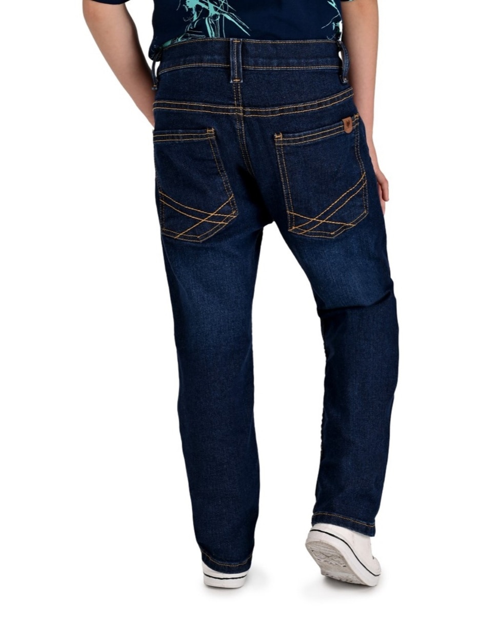 Jeans slim Yale lavado whisker para niño